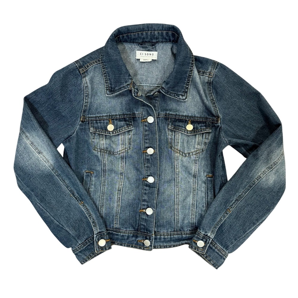 Ci Sono Classic Trucker Blue Denim Jean Jacket Women's Size Small
